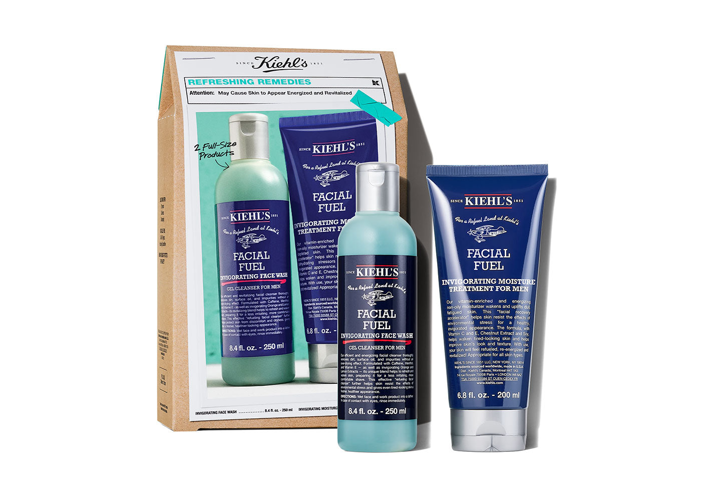 Kiehl's Men Refreshing Remedies Skincare Set Facial Fuel