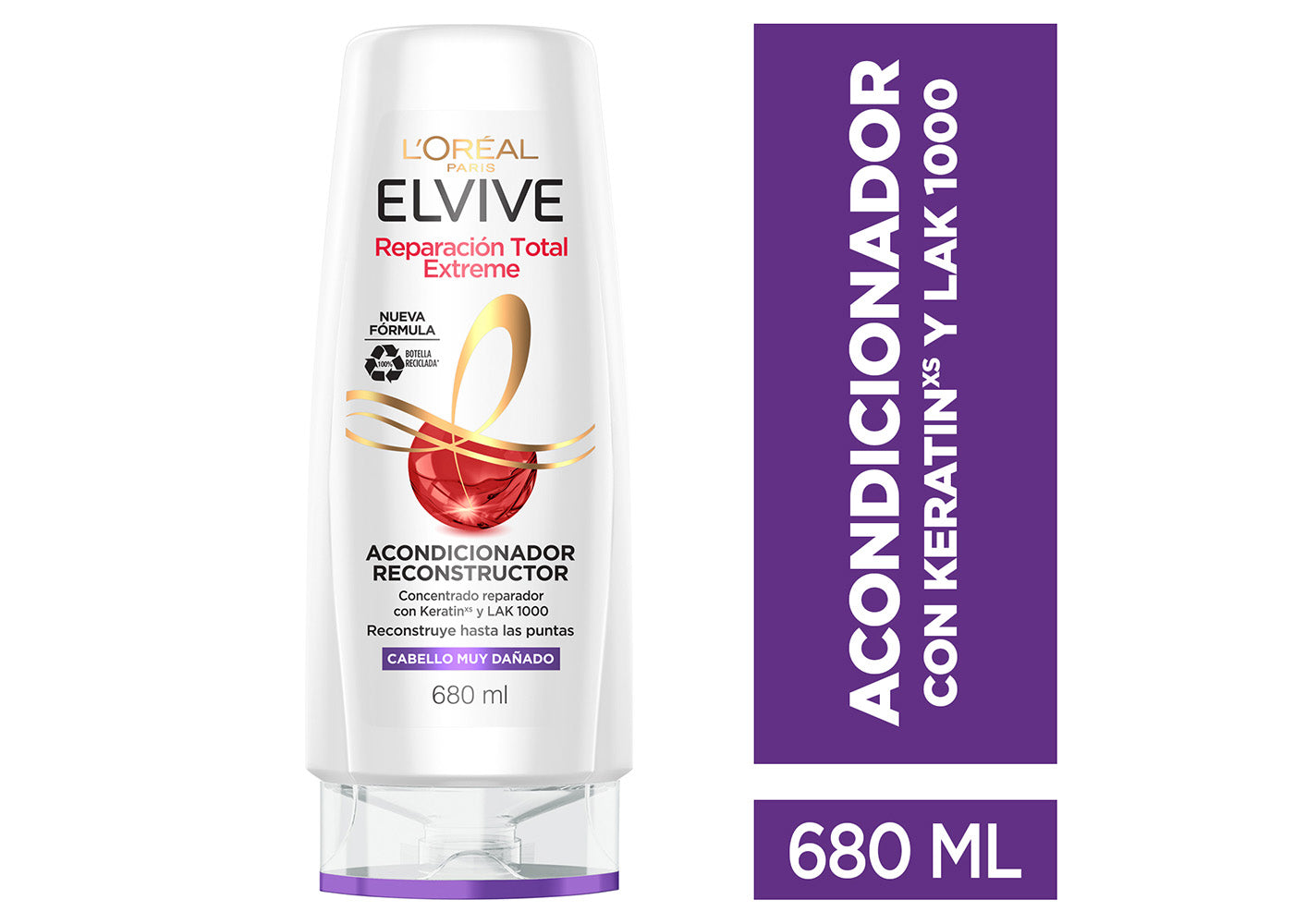 L'Oreal Paris Acondicionador, Reparacion Extreme Elvive, 680 ml