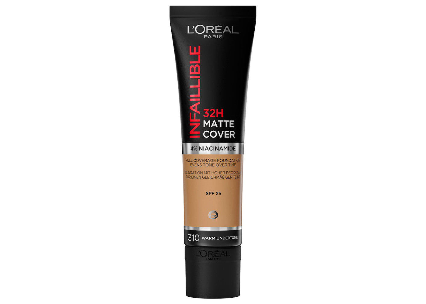 L'Oréal Paris, base de maquillaje de alta cobertura matte y larga duración, Infallible 32h Matte Cover, Tono 310