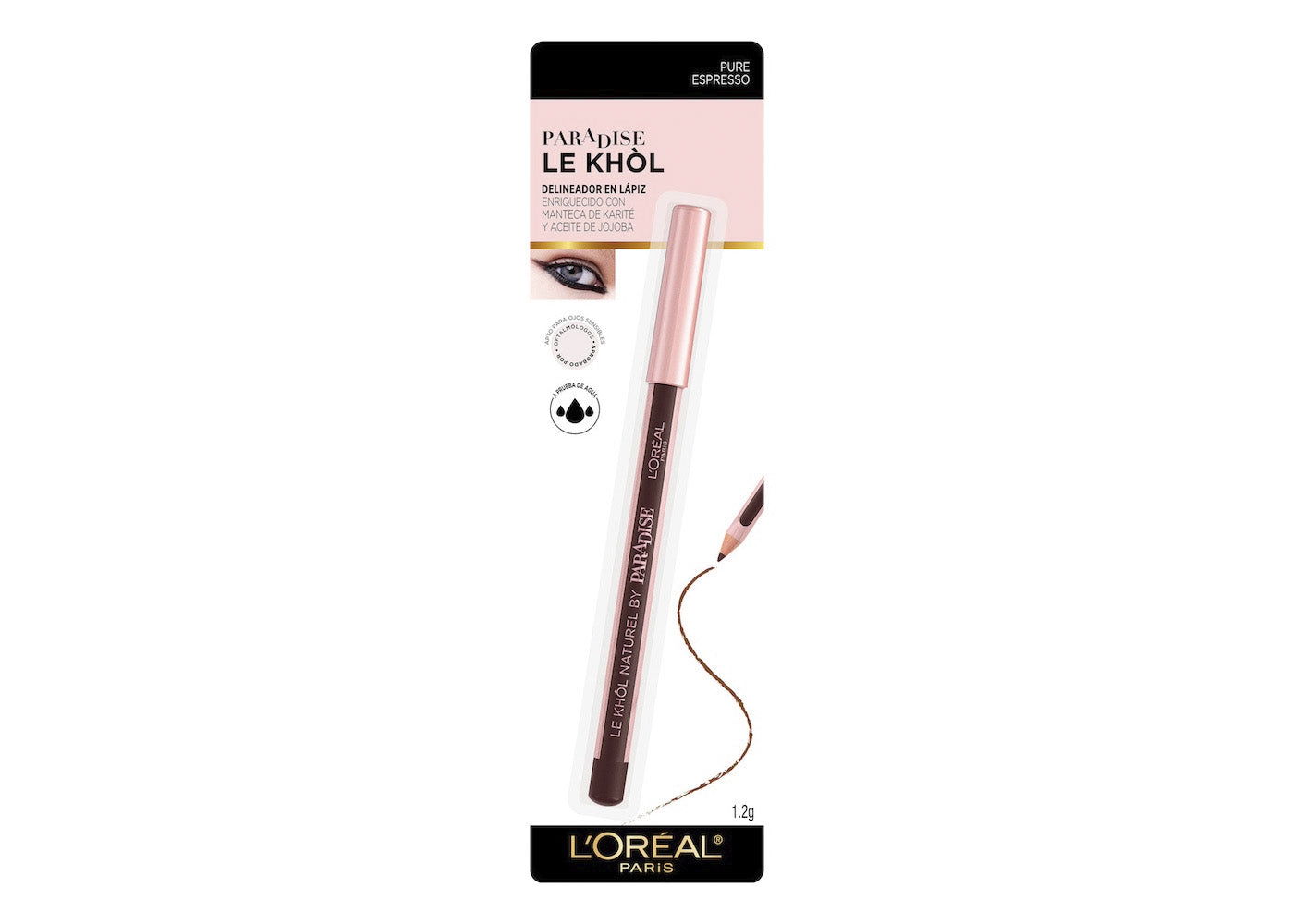 L'Oréal Paris, Delineador de Ojos en Lápiz, Paradise Le Khol, Pure Espresso