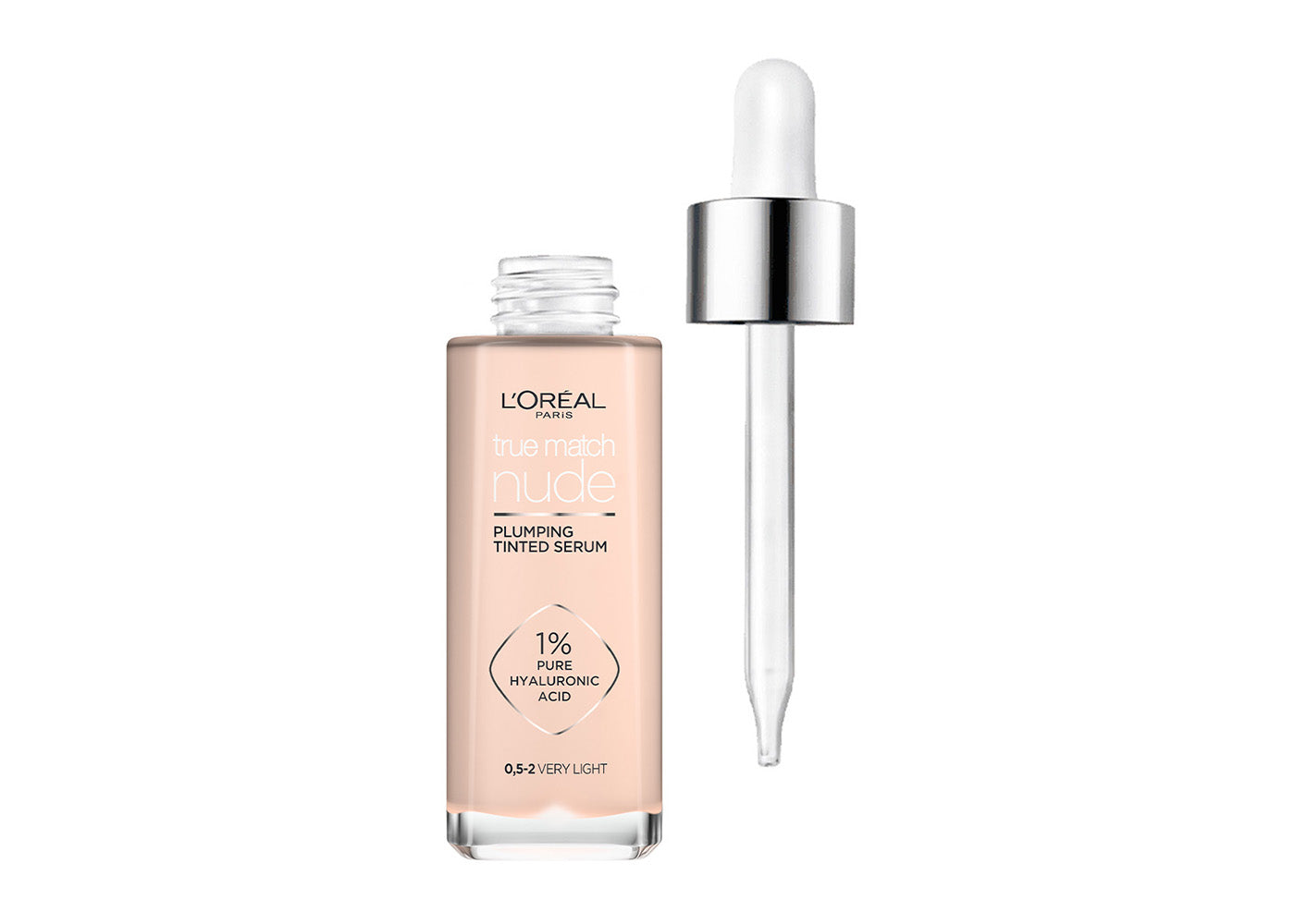 L'Oreal Paris Cosmetics True Match Serum Rellenador con Color Y Ácido Hialurónico, Tono 0.5-2 Very Light