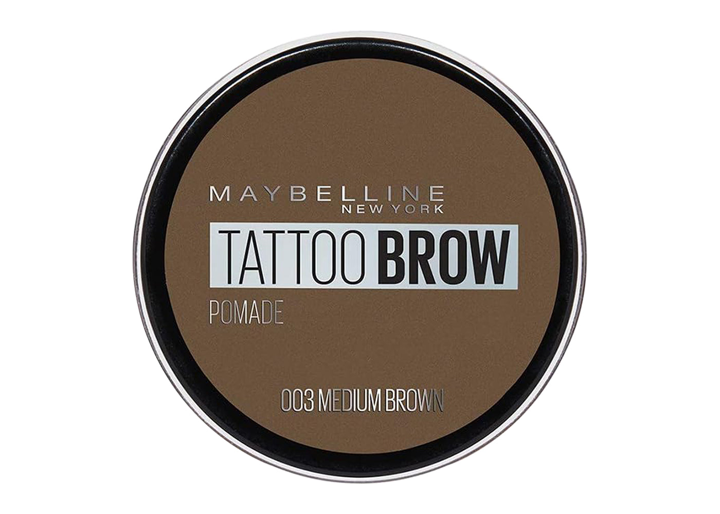 MAYBELLINE Pomada para Cejas Brow Tattoo, Medium Brown, 3.7 g