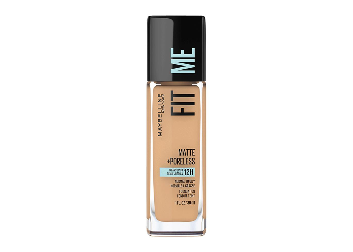 MAYBELLINE Base de Maquillaje Fit Me Matte + Poreless, Natural Beige , 30 ml, matifica y controla el brillo, se adapta al tono y la textura de la piel, tiene FPS 22, piel sin poros