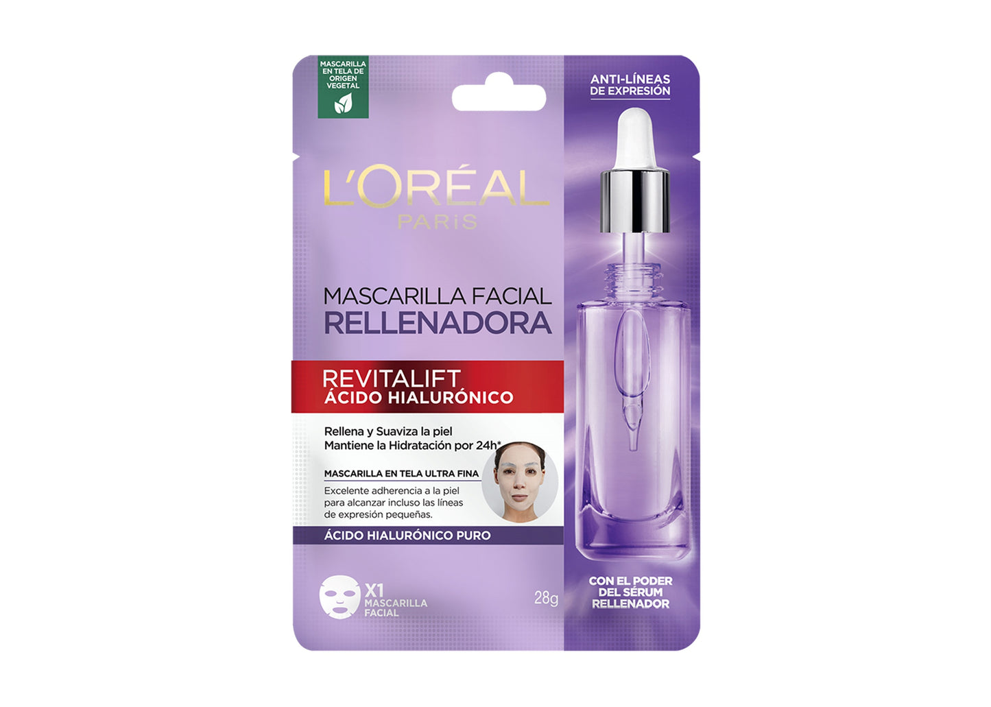 L'OrÃ©al Paris Mascarilla De Ojos Revitalift Ãcido HialurÃ³nico, 1 pza