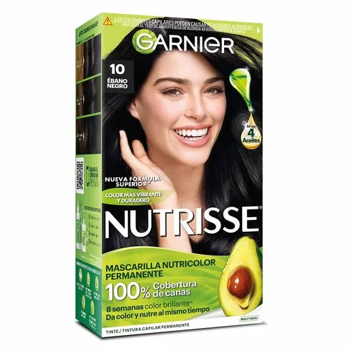 Garnier Nutrisse 3196 Tinte Ãƒâ€°bano Negro Tono 10, Pack of 1