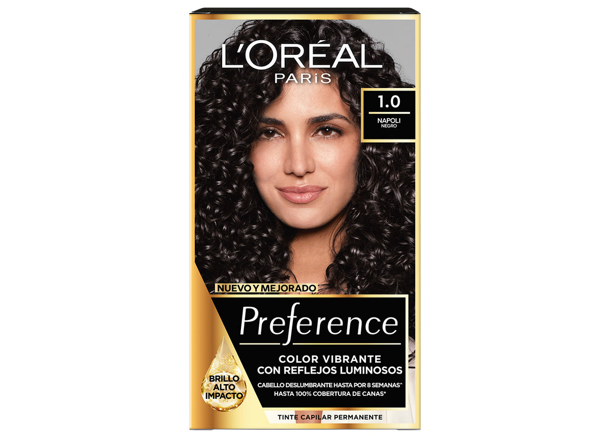 L'Oreal Paris Tinte Capilar Permanente Preference, 1 Negro, 0.24 g