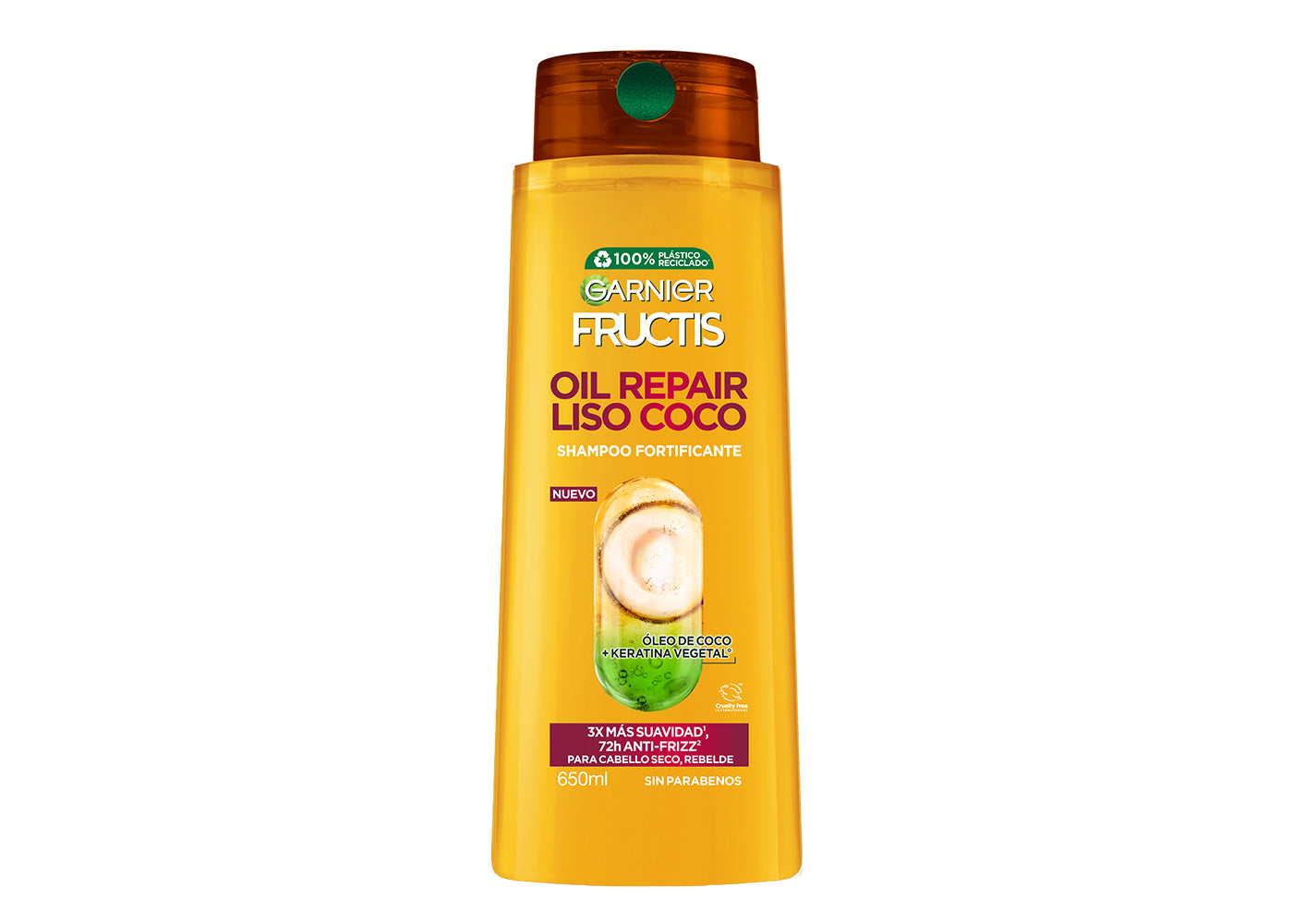 Garnier Fructis Shampoo Oil Repair Liso Coco, 650 ml