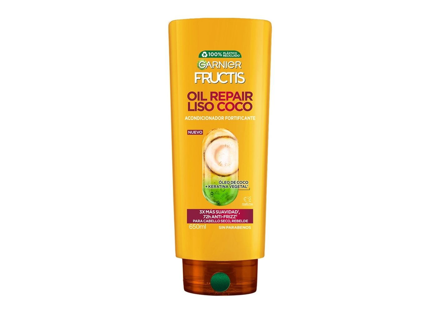 Garnier Fructis Acondicionador Oil Repair Liso Coco, 650 ml