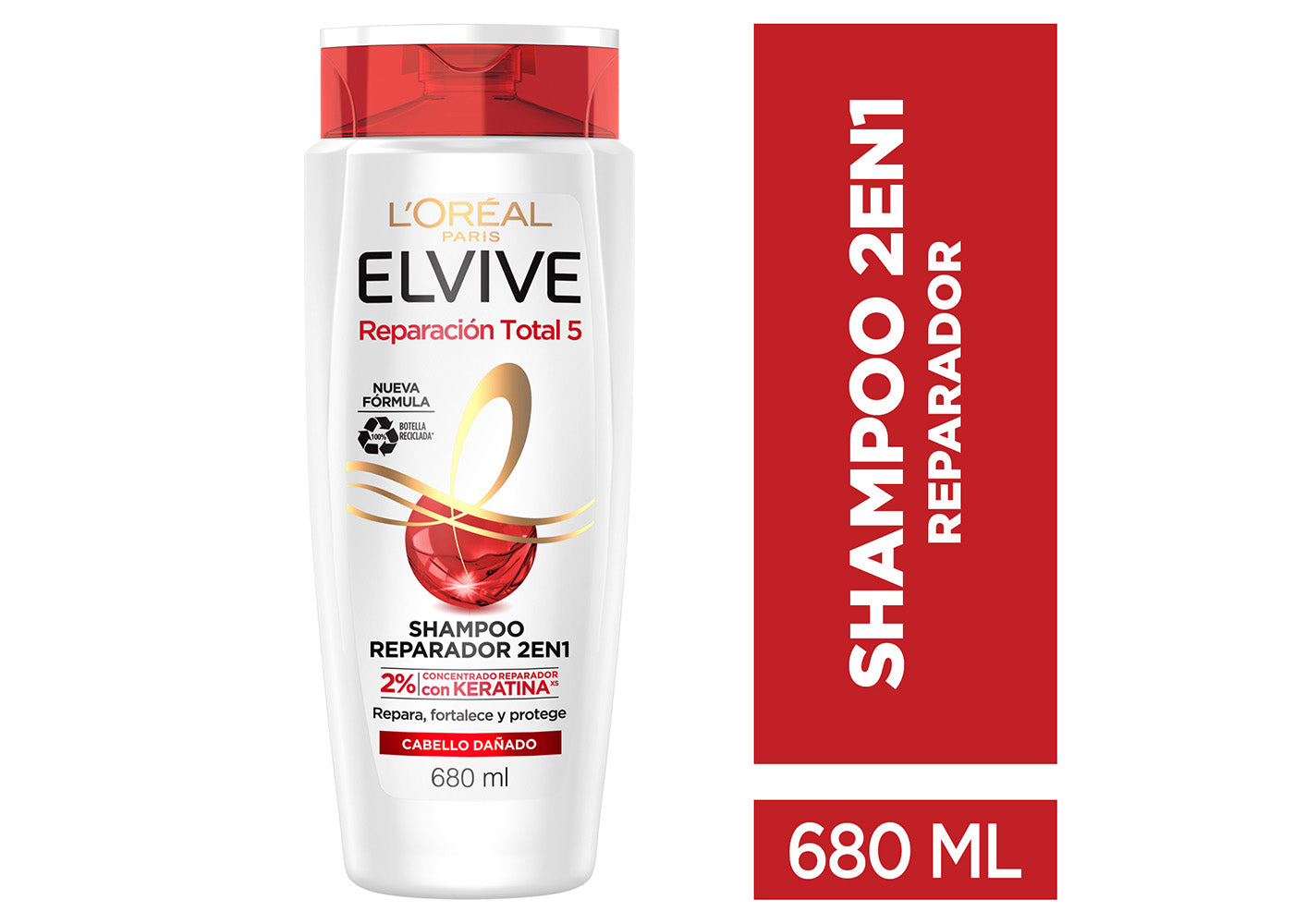 L'OrÃƒÂ©al Paris Shampoo 2 en 1 ReparaciÃƒÂ³n Total 5 Elvive 680 ml