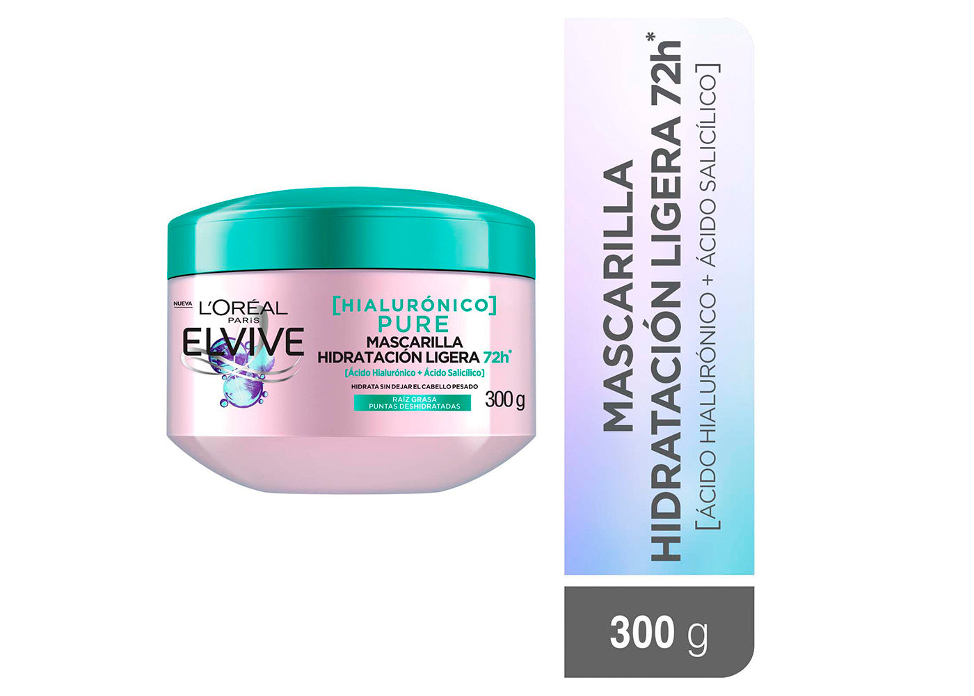 L'Oréal Paris Mascarilla para cabello Elvive Hilaurónico Pure, 300gr