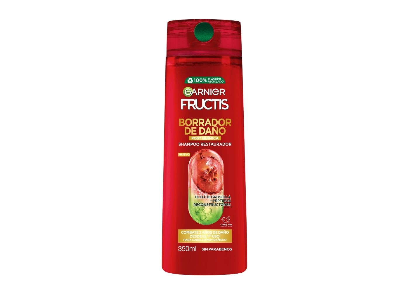 Garnier Fructis Shampoo Borrador de Dano Post Quimica, 350 ml