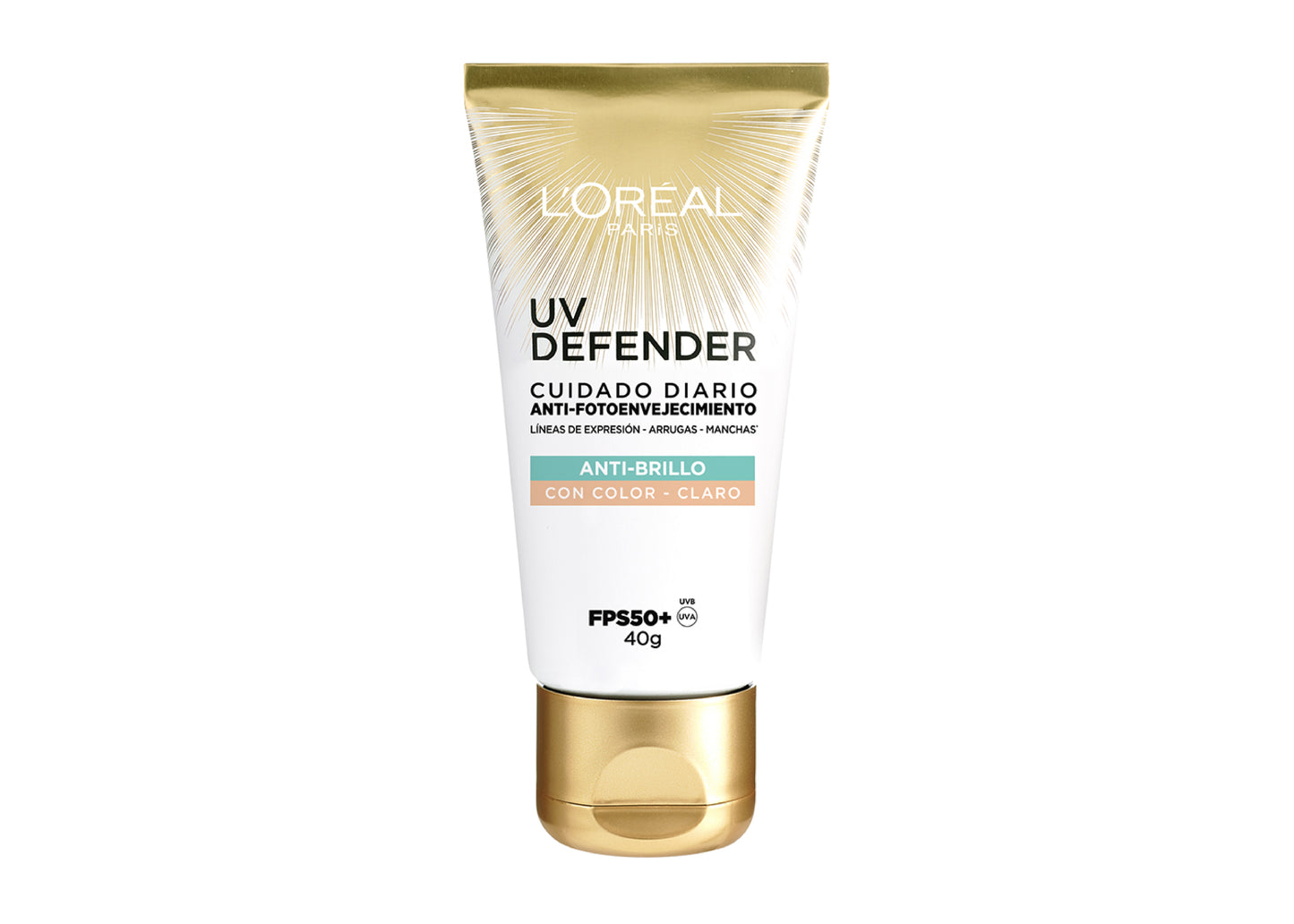 L'Oreal Paris bloqueador solar FPS 50+ L'Oréal Paris UV Defender anti-brillo tono claro, 40ml