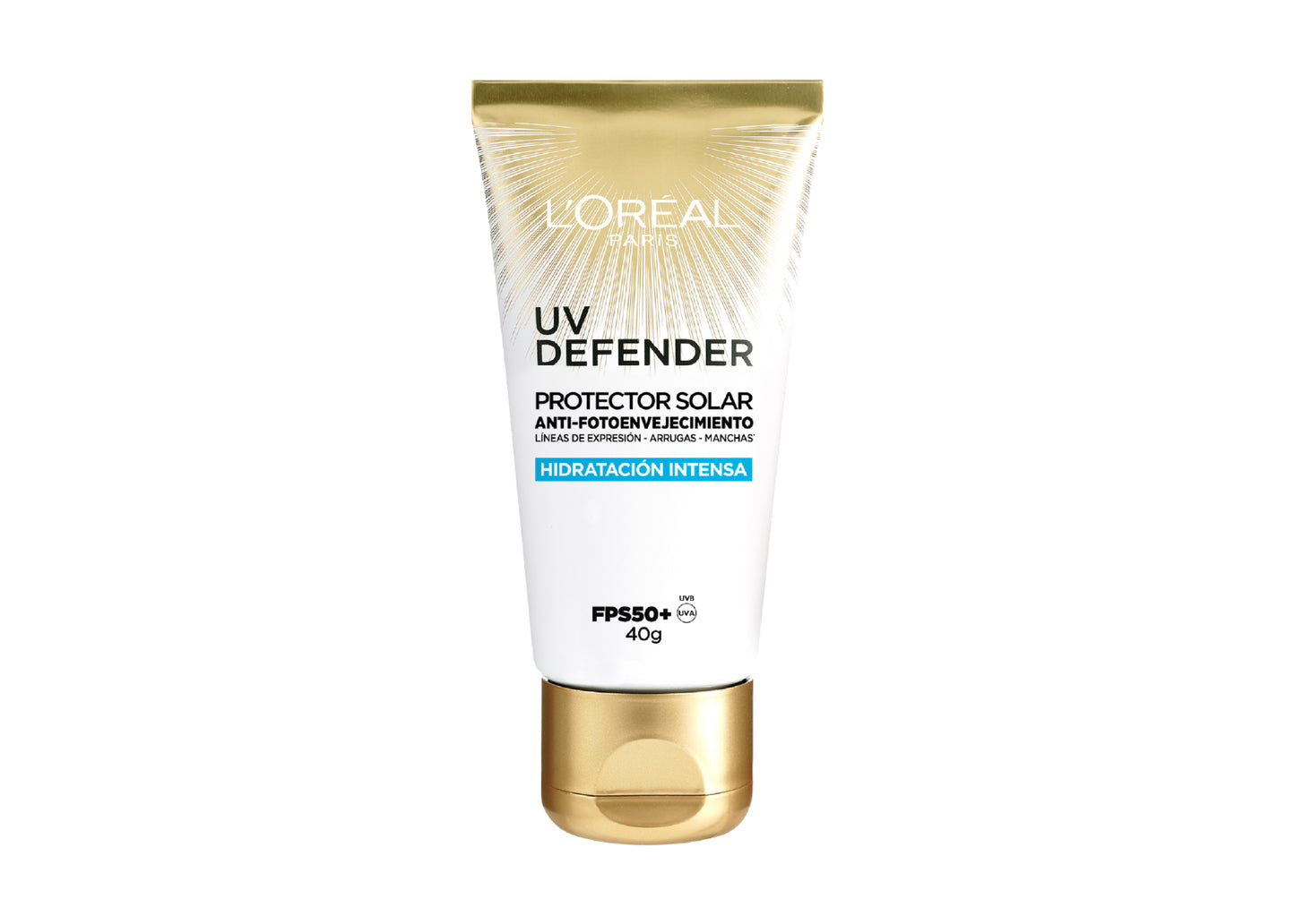 L'Oreal Paris bloqueador solar FPS 50+ L'OrÃ©al Paris UV Defender hidrataciÃ³n intensa, 40ml